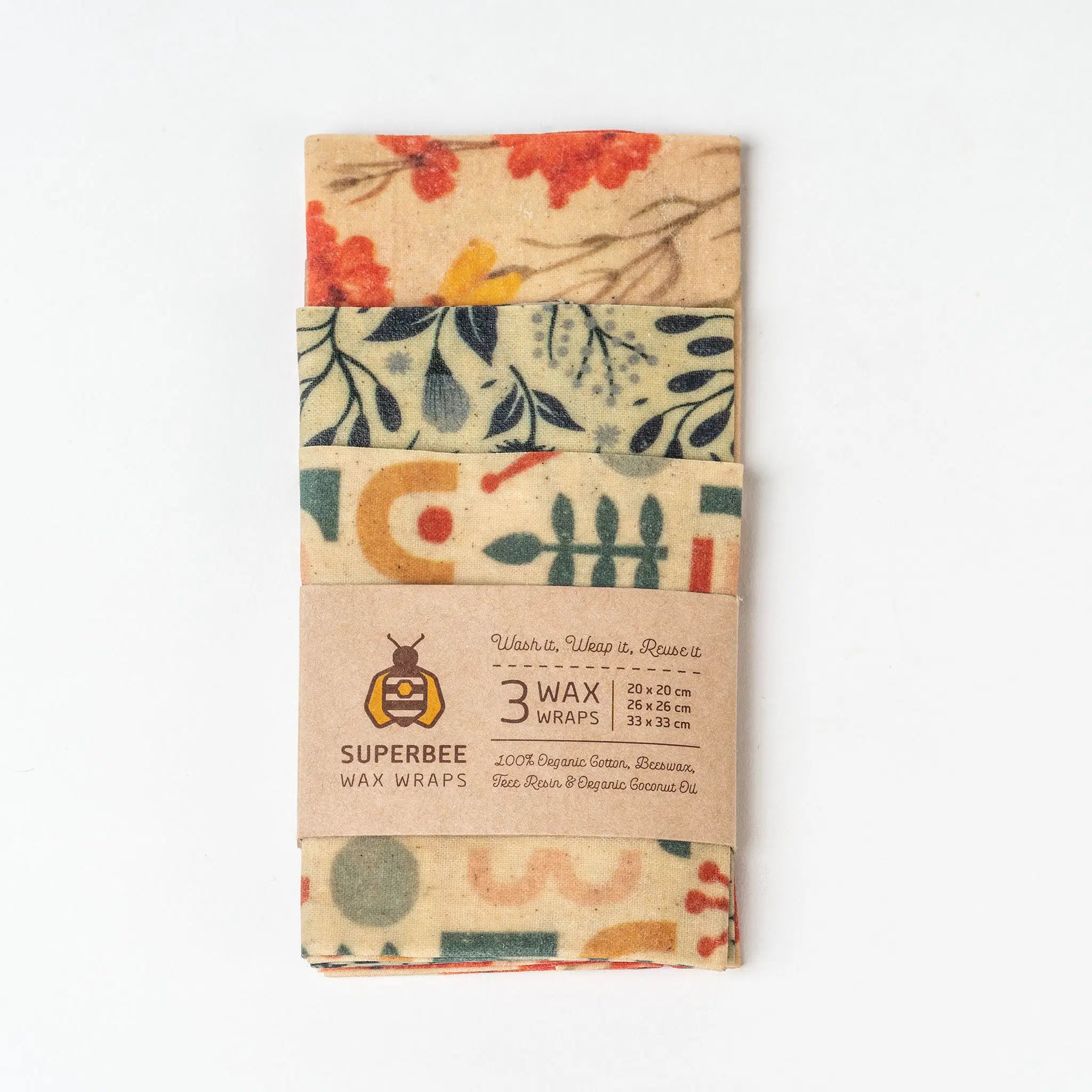 Beeswax Wrap - Essentials, 3-Pack - Mixed Prints