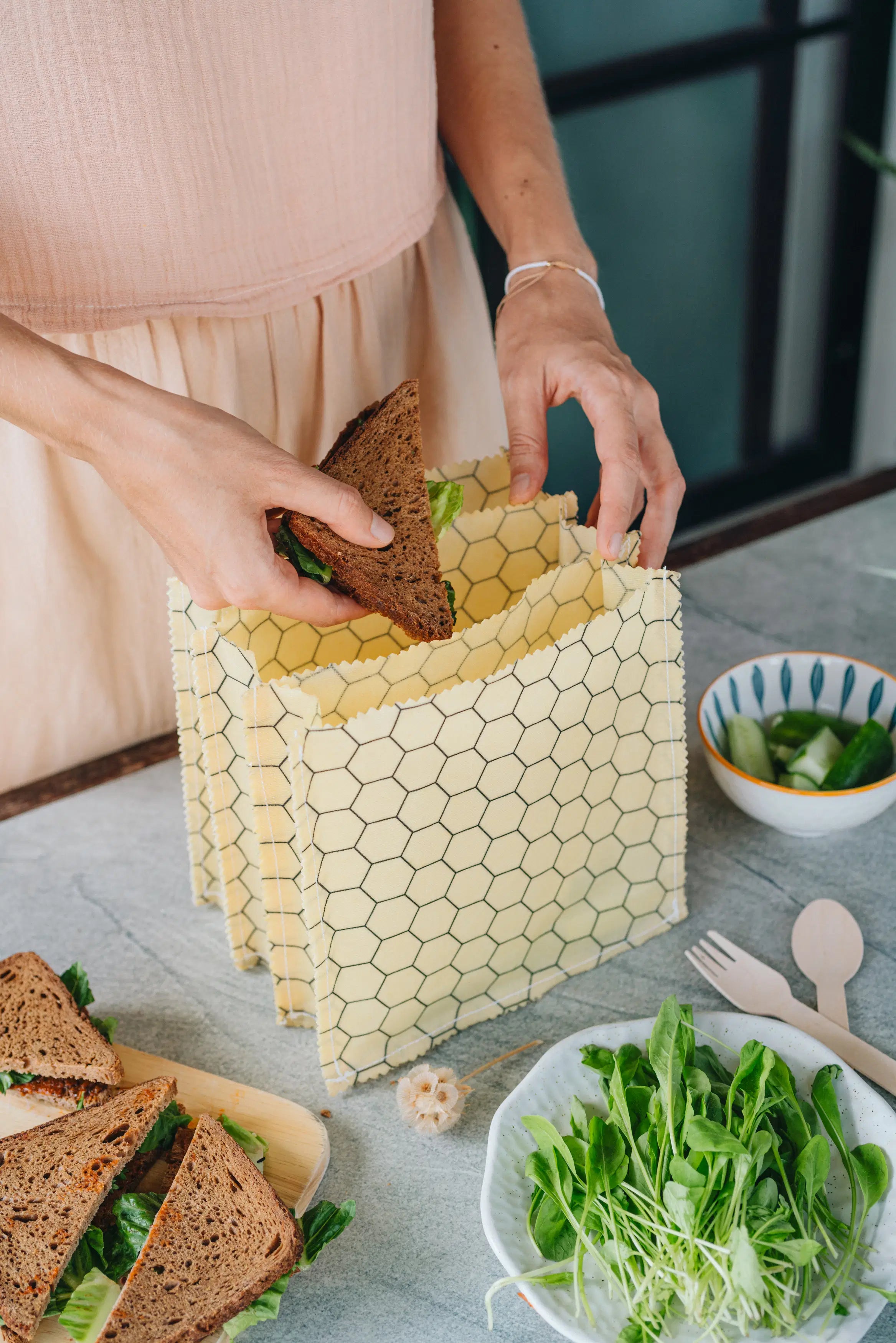 Beeswax Lunch Bag - Triple - Classic