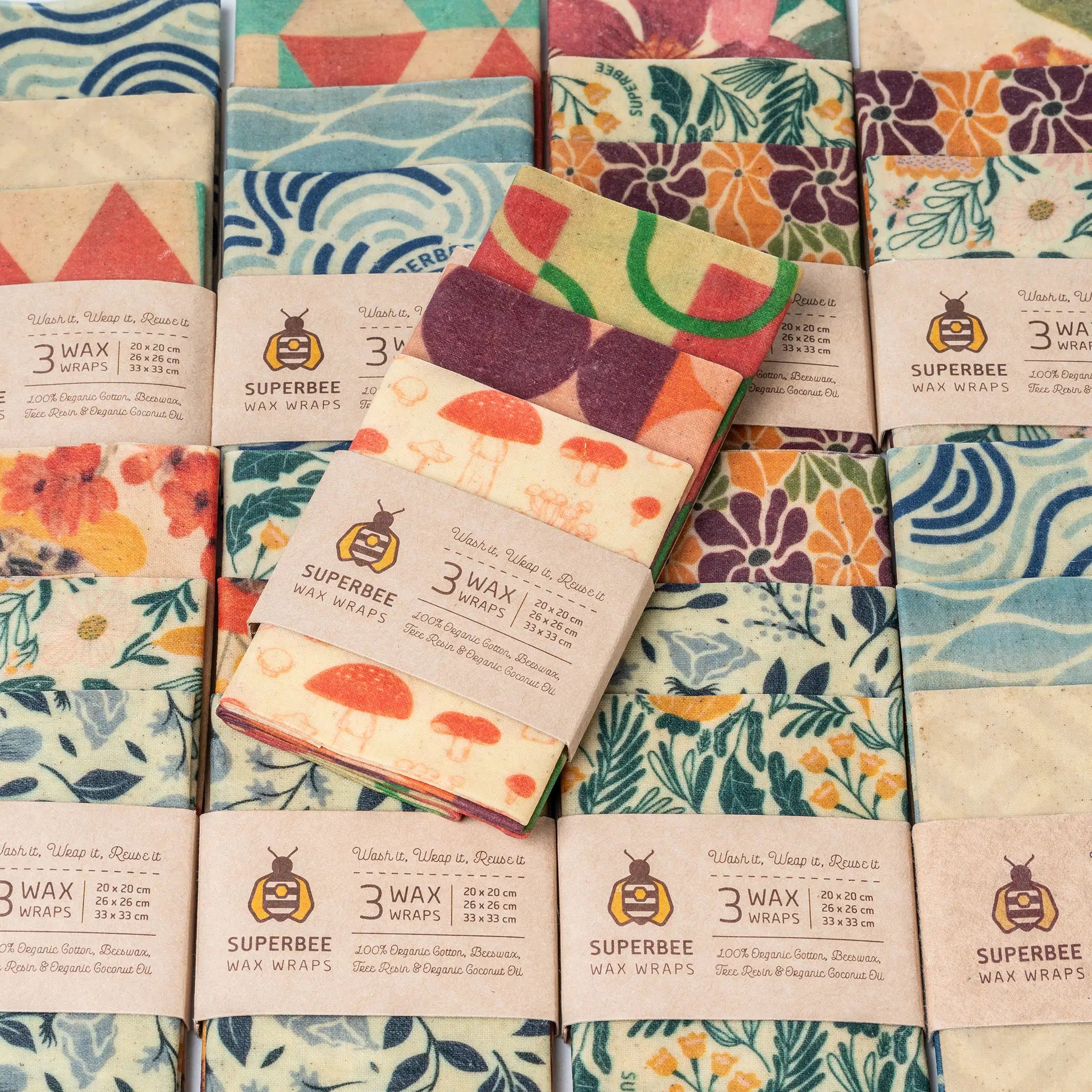 Beeswax Wrap - Essentials, 3-Pack - Mixed Prints
